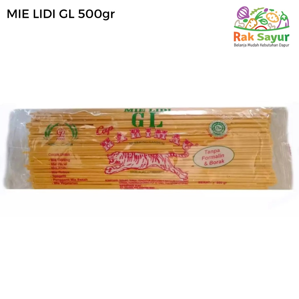 

Mie Lidi GL 500gr Cap Harimau Mie Kering Gandum Rak Sayur Pasar Murah Online Padang