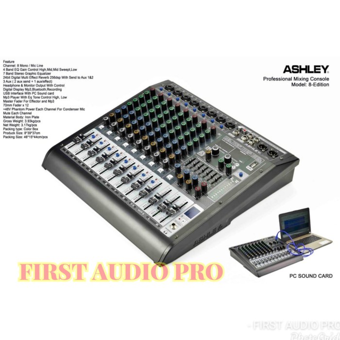 Mix Mixer Ashley 8 Edition Original 8 Channel Bluetooth - Usb Interface