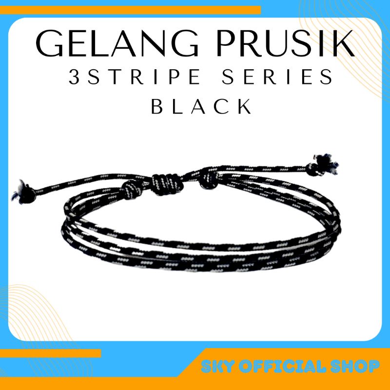 Gelang Perusik 3stripe Simpel | Gelang Gunung Pendaki Prusik 3stripe Simple