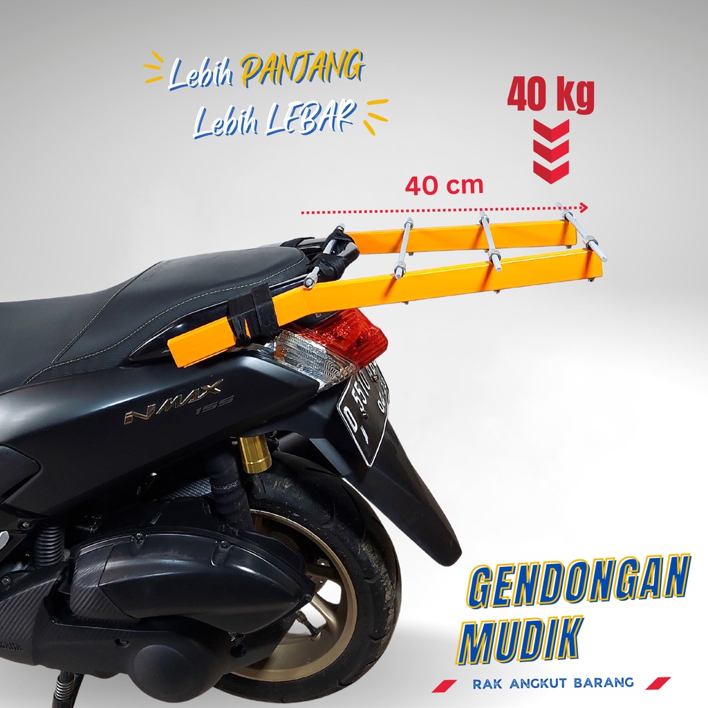 Gendongan Mudik - Besi Behel Belakang - Backrack - Besi Pegangan Motor - Backrest - Bracket Belakang - Sambungan Behel Belakang - Rak Antar Barang - Behel Universal