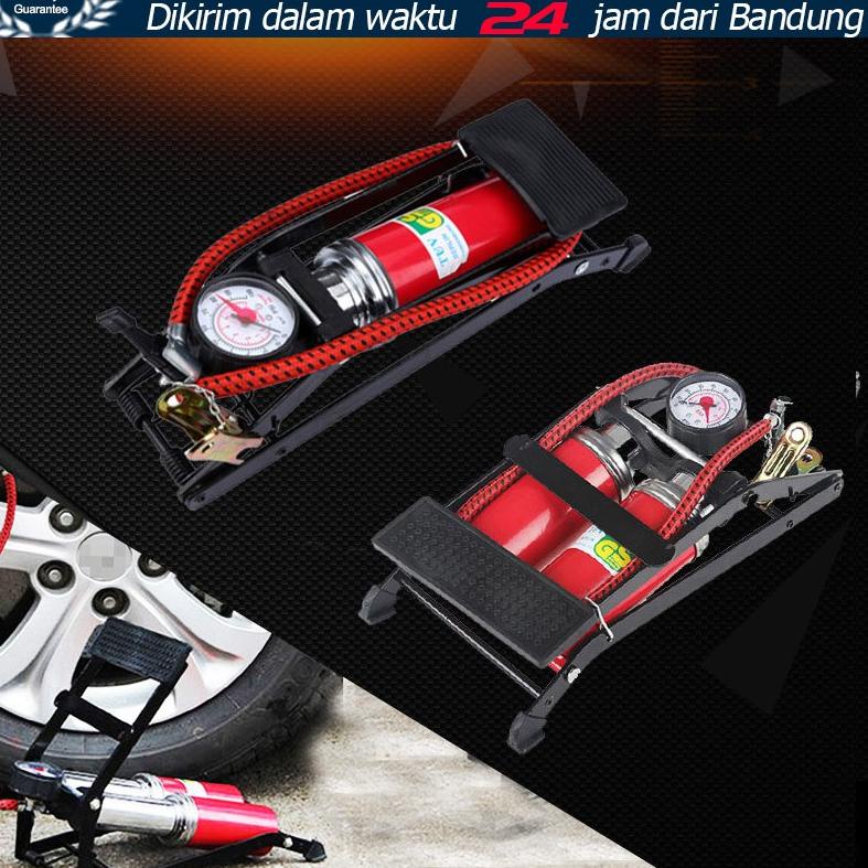 ♣ 2 Tabung Pompa Angin Pompa Injak Kaki Darurat Foot Pump untuk Ban Motor Mobil Sepeda Bola ➶
