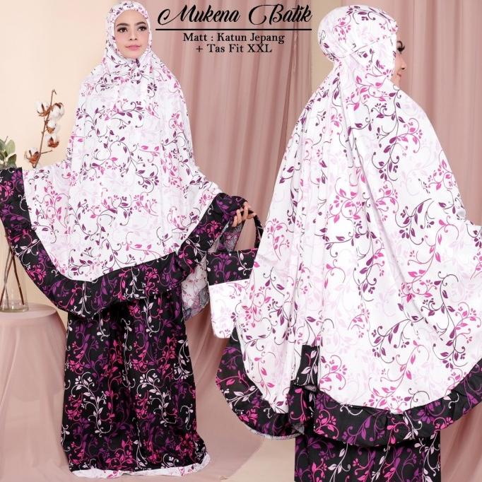 mukena dewasa jumbo mukenah sholat katun asifa putih