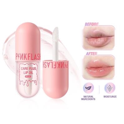 ^ KYRA ^ Pinkflash Care Plus Lip Oil Balm Lipbalm Glossy Pink Flash