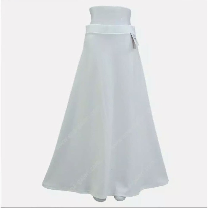 Promo Ramadhan 2023 - Rok panjang dewasa putih - Sedia rok motif polos terbaru kekinian murah diskon