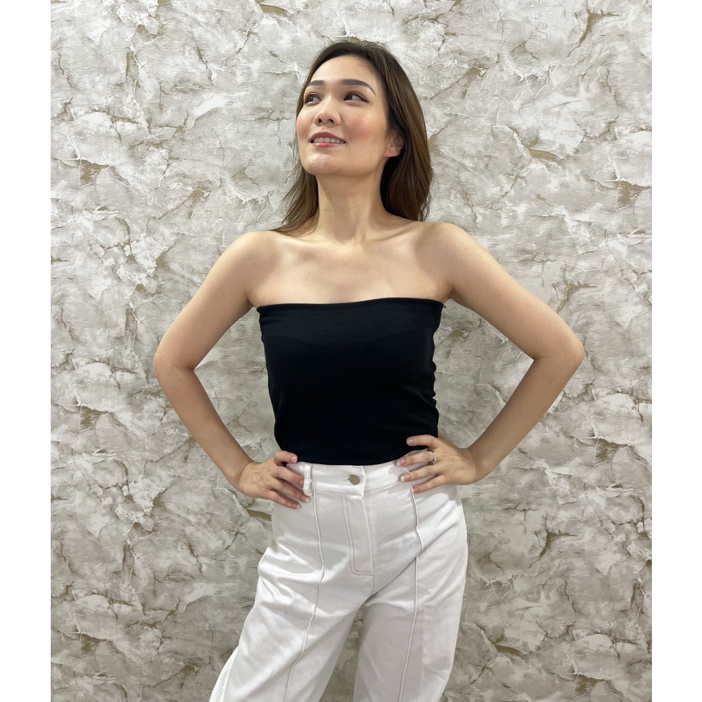 MODAVIE - JULIET TUBE Kemben Rib Knit Crop Top Wanita