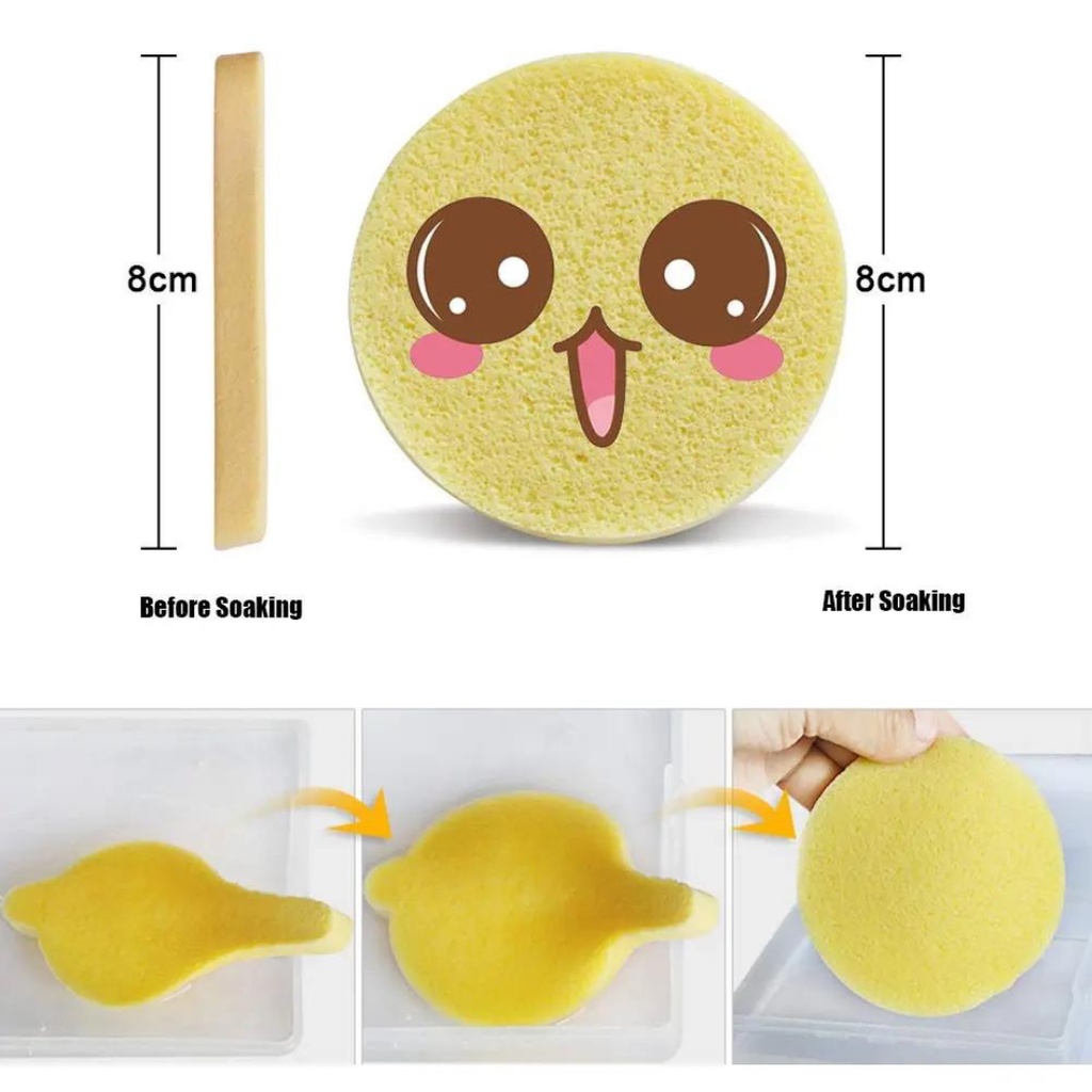 1 LUSIN 12 BIJI - SPONGE FACIAL STICK / SPONS KENTANG FACIAL / SPONS FACIAL PEMBERSIH MUKA