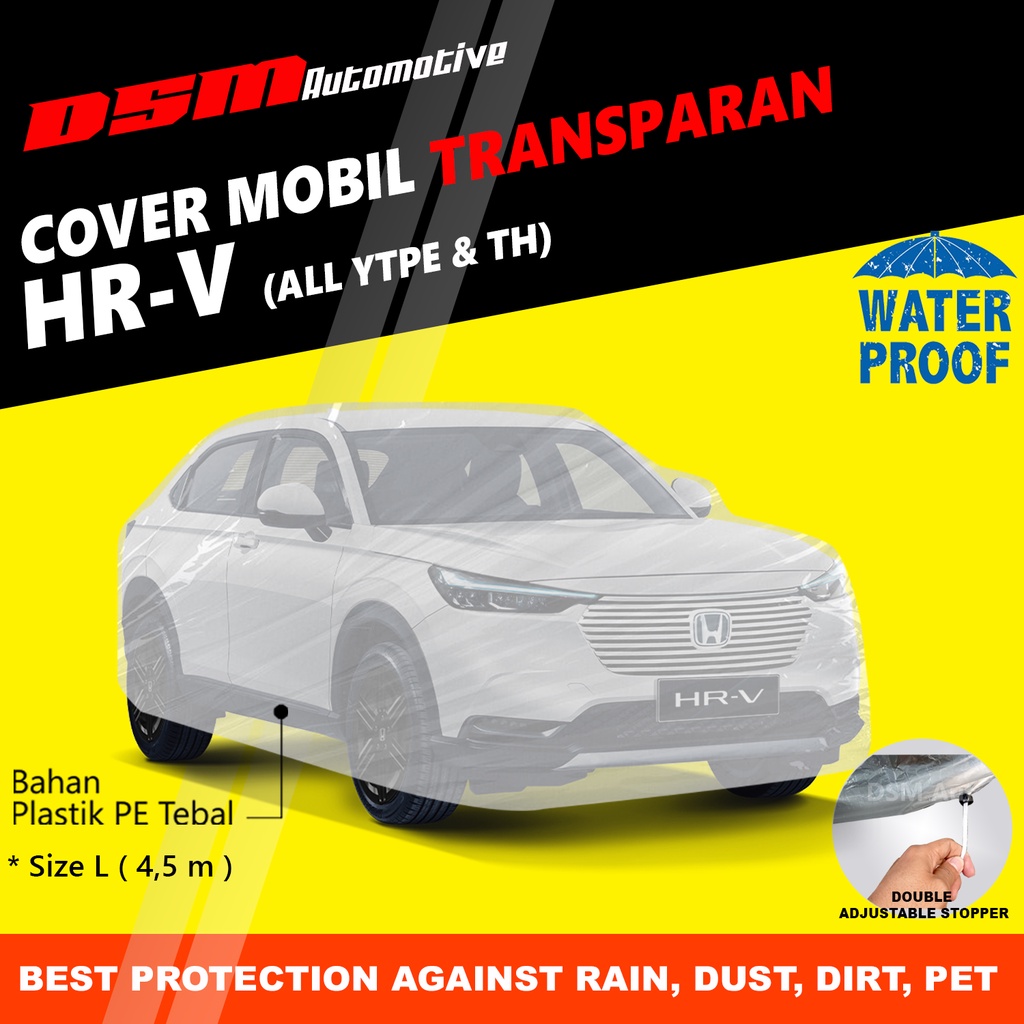 Cover Mobil Honda HRV Transparan / Plastik Tebal Waterproof Outdoor Indoor