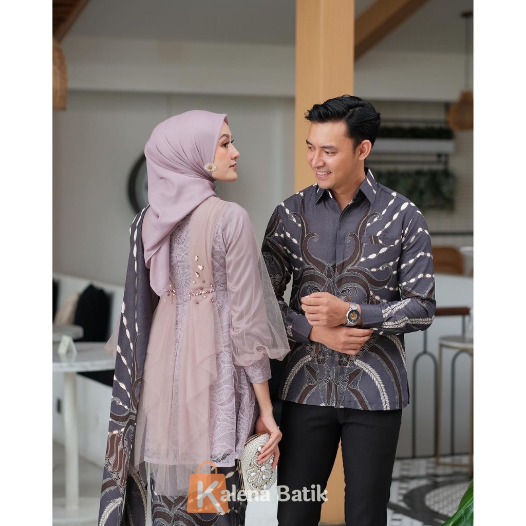 Kebaya Wisuda Couple Modern Tunangan Kebaya Nadine Set Tunik Lamaran Baju Batik Couple Kondangan Terbaru 2023