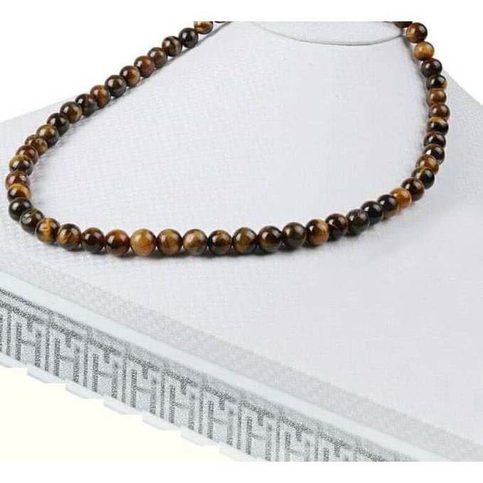 gelang tasbih batu akik tiger eye natural 99 butir terapi kesehatan