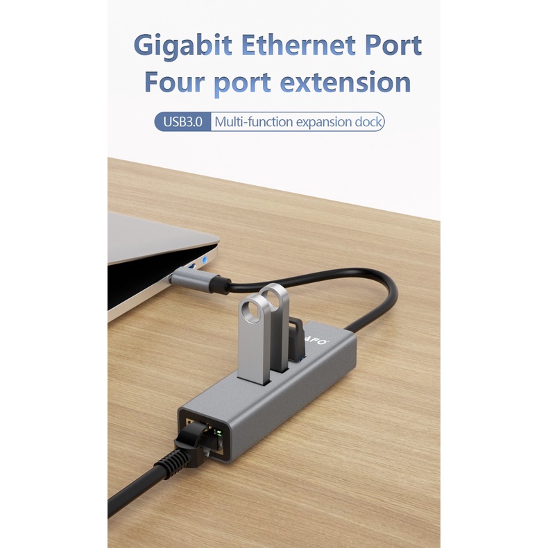 Bafo BF-C324 Type C to LAN Gigabit Ethernet With 3 Port USB 3.0 HUB