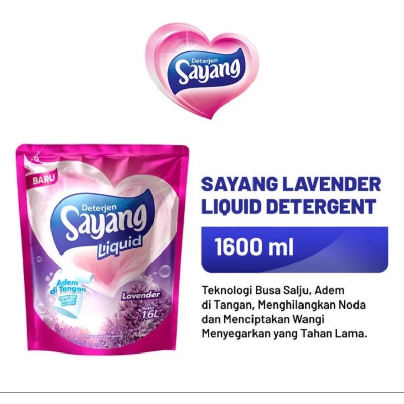 SAYANG Deterjen Liquid 1600ml Rose Lavender Original Fresh Pouch SAYANG Laundry