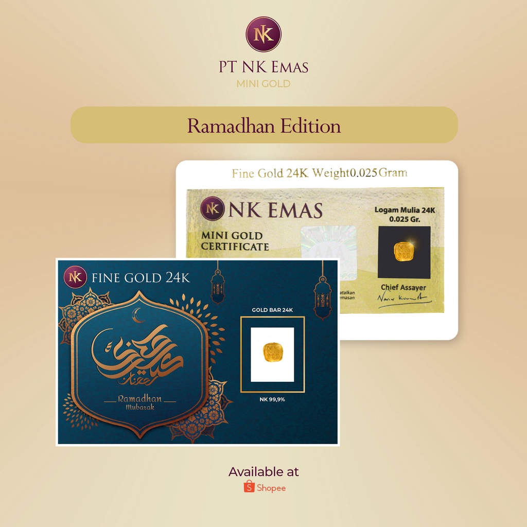 25 Pcs NK Mini Gold 0.025 Gram (Ramadhan Envelope Edition)