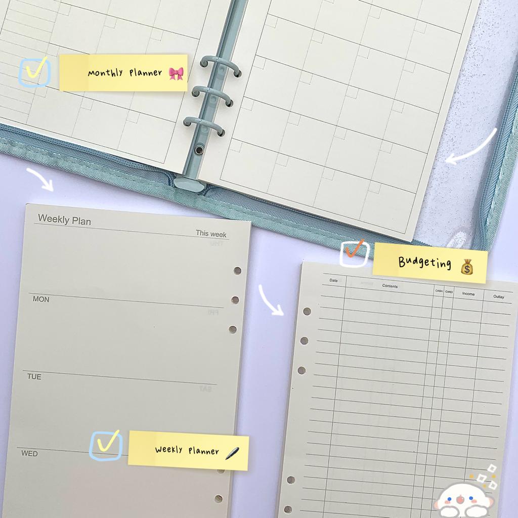 

[HARU] Loose leaf A5 A6 6 Rings - Weekly Monthly Budgeting Planner