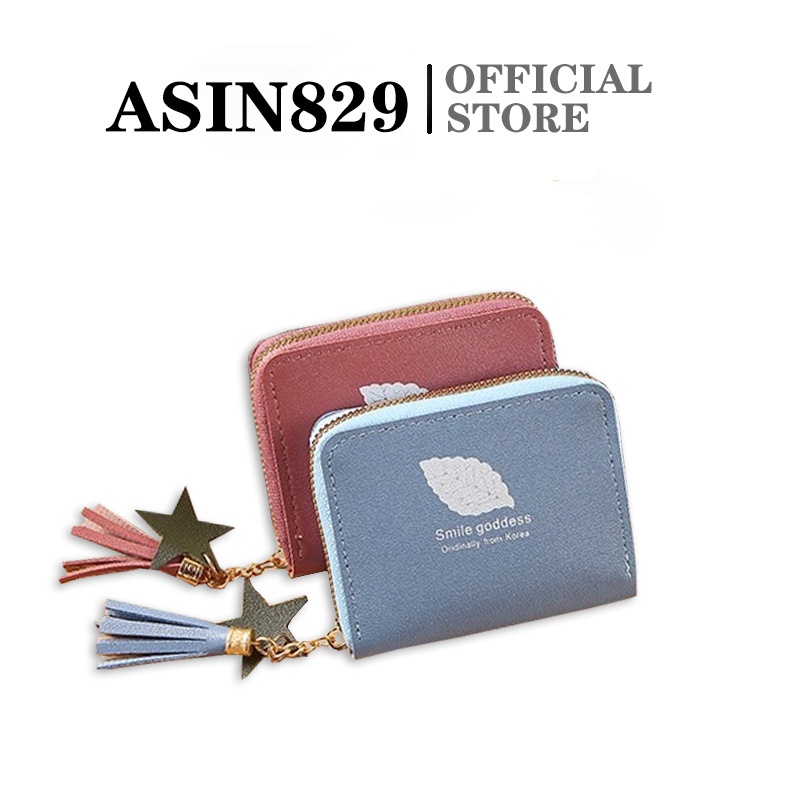 ASIN829 Dompet Wanita Dompet Koin Mode Ritsleting Pendek D53 Dompet Fashion Multifungsi Dompet Lipat Pendek  Dompet Lipat Wanita Tipis Impor