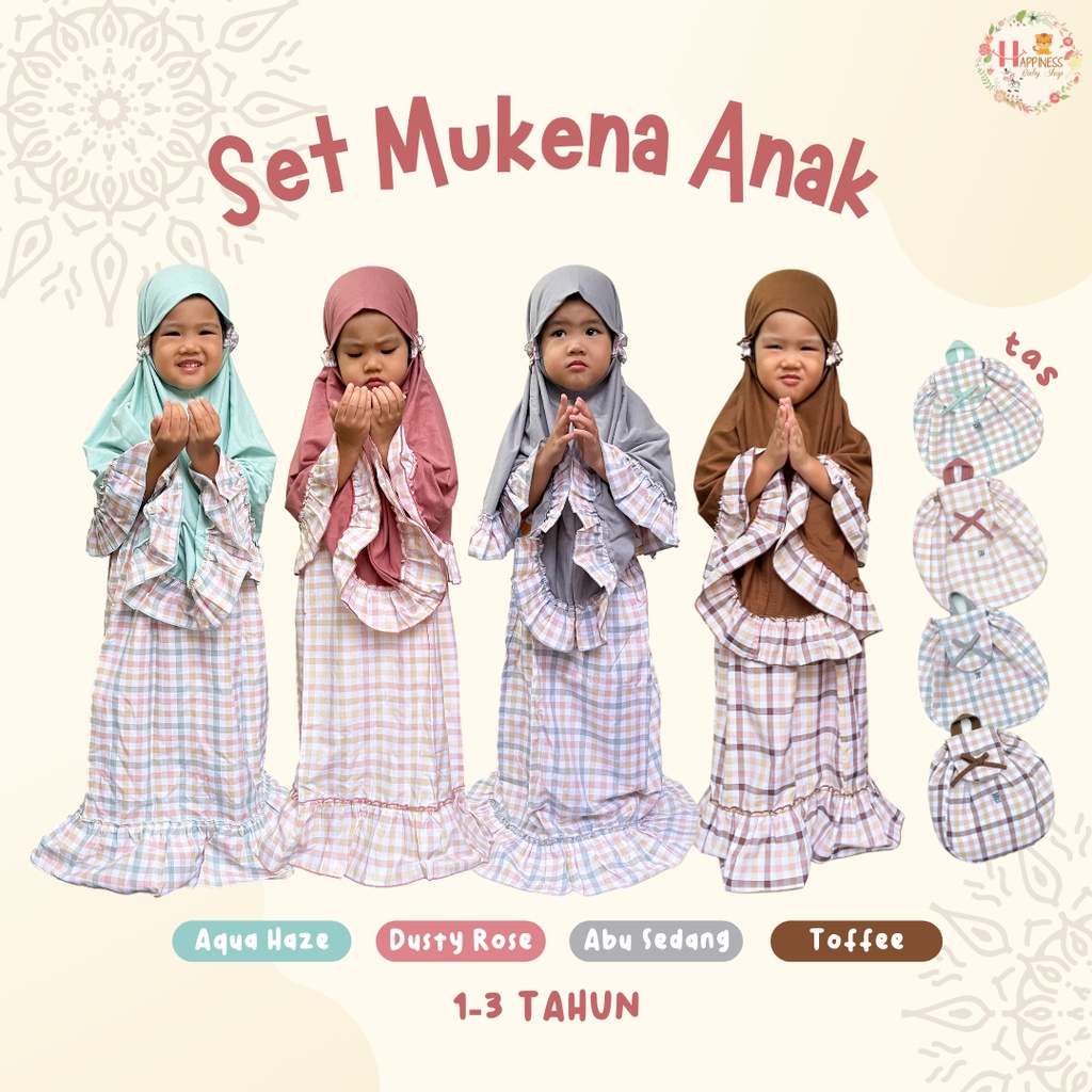 Micellita Set Mukena Anak + tas (1-3 tahun)