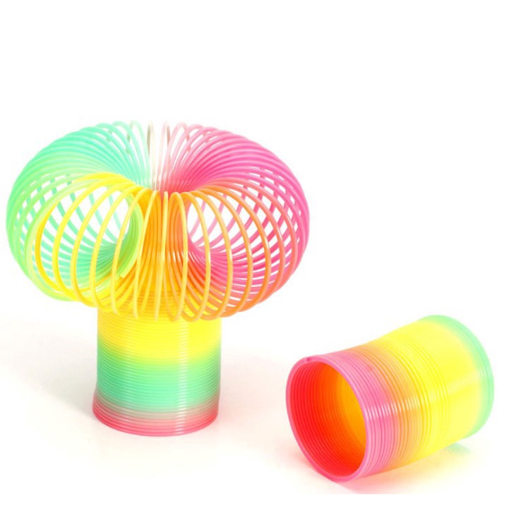 Mainan Anak Magic Plastik Rainbow / Mainan Spring Rainbow / Mainan Edukasi 5cm Magic Spring Yoyo Cincin