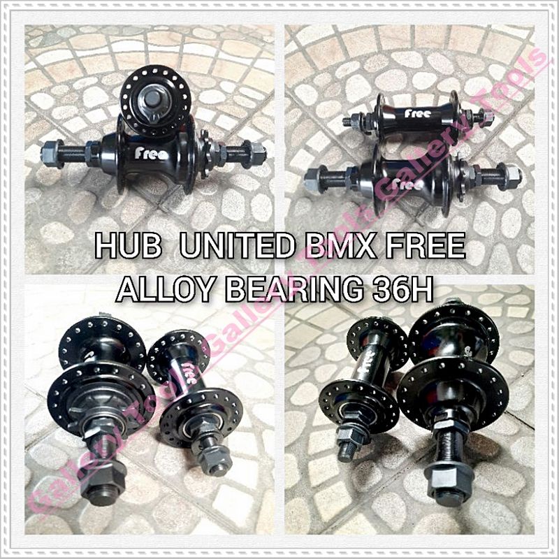 HUB FREE HUB NAP SEPEDA BMX UNITED FREE ALLOY BEARING 36H Hitam Sepeda aksesoris sparepart