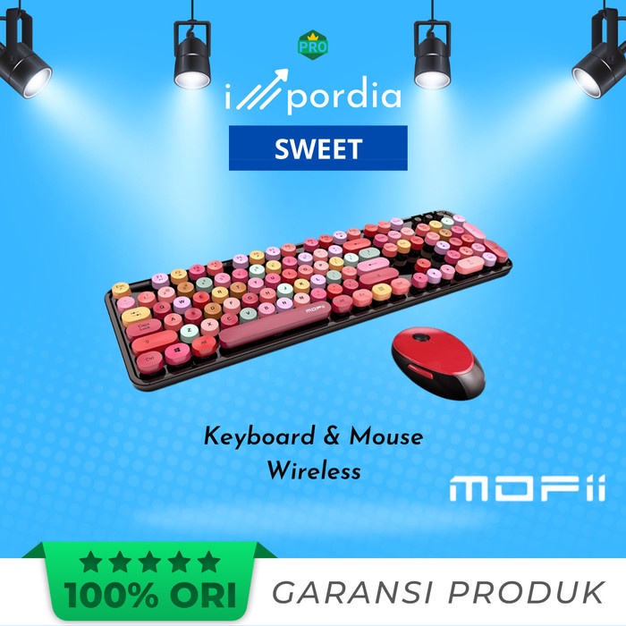 Terlaris Keyboard Mofii Sweet Keyboard Wireless Free Wireless Mouse