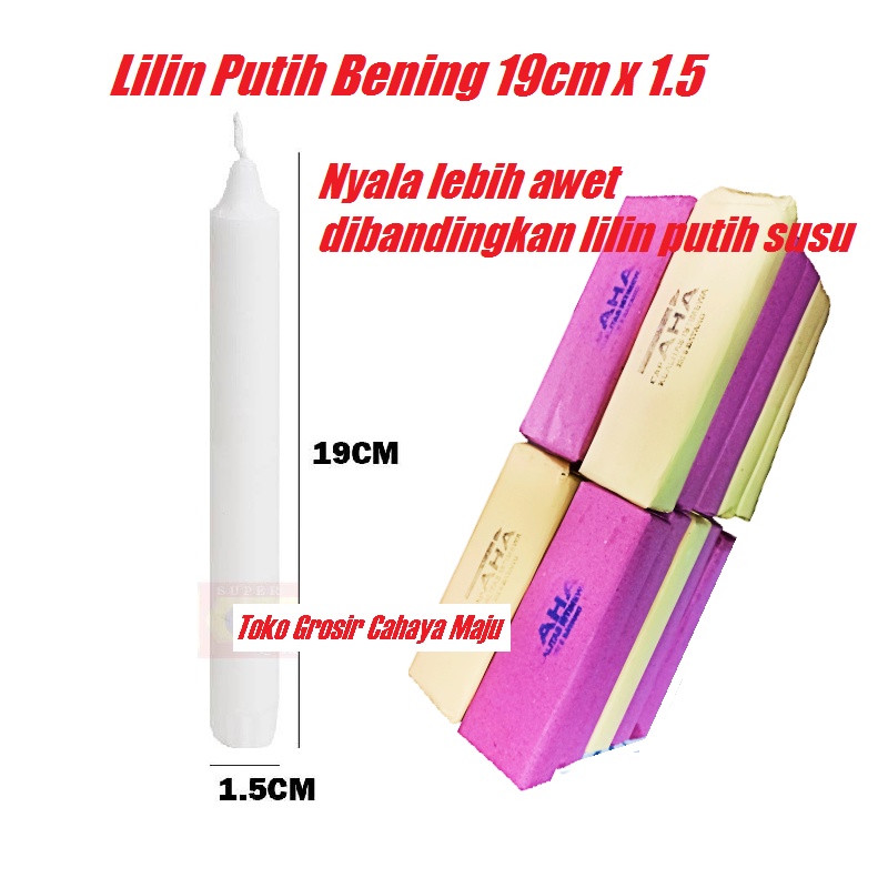 Lilin Candle Putih Bening Lilin Lampu Lilin Natal Lilin Doa Sembahyang AHA