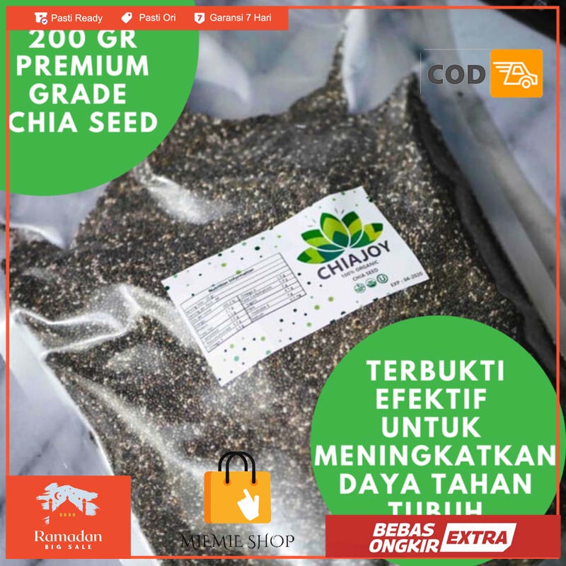 

Chia Seed Organik ChiaJoy Asal Mexico Khusus Diet 200 Gram