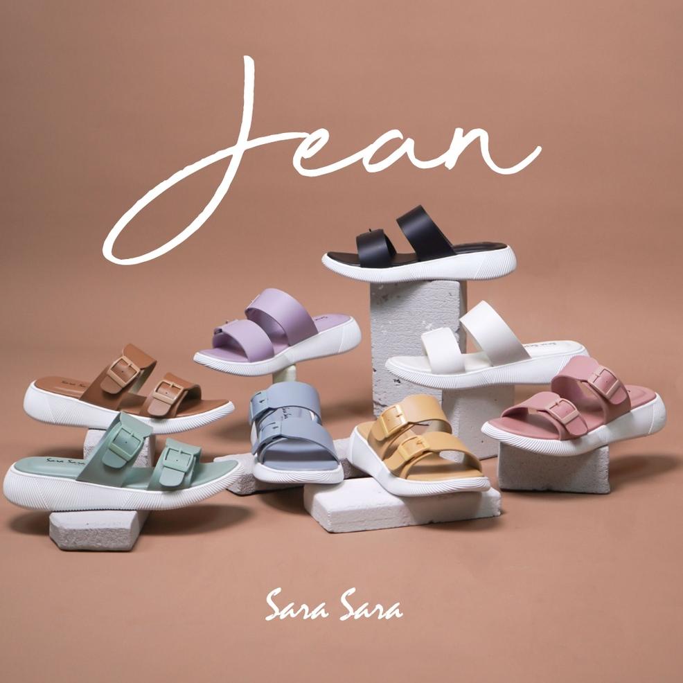 LANGSUNG ORDER Sara Sara JEAN Sandal Wanita Double Strap Sendal Gesper Cewek Kekinian