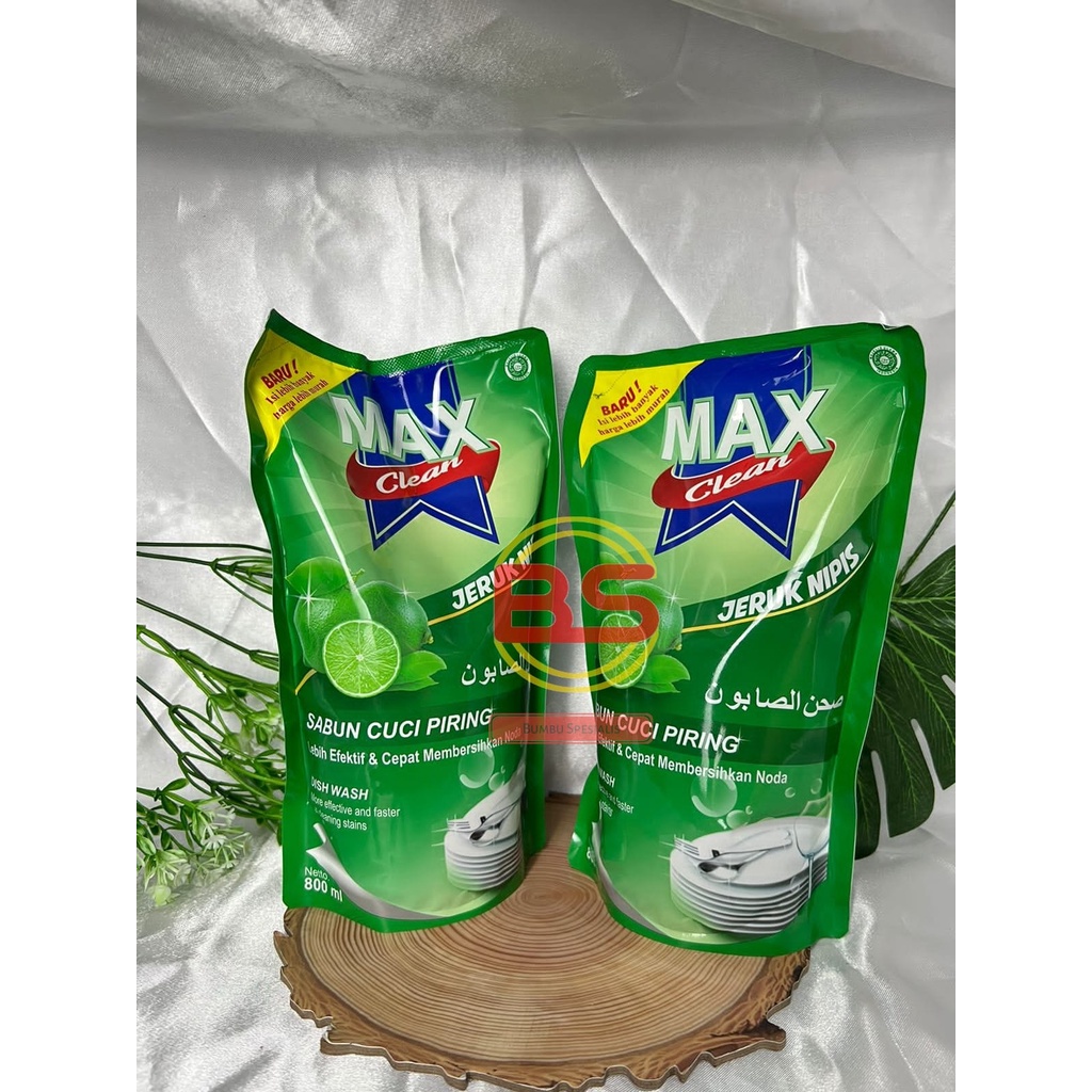 SABUN CUCI PIRING MAX CLEAN Extrak JERUK NIPIS 800ml + Free Spons