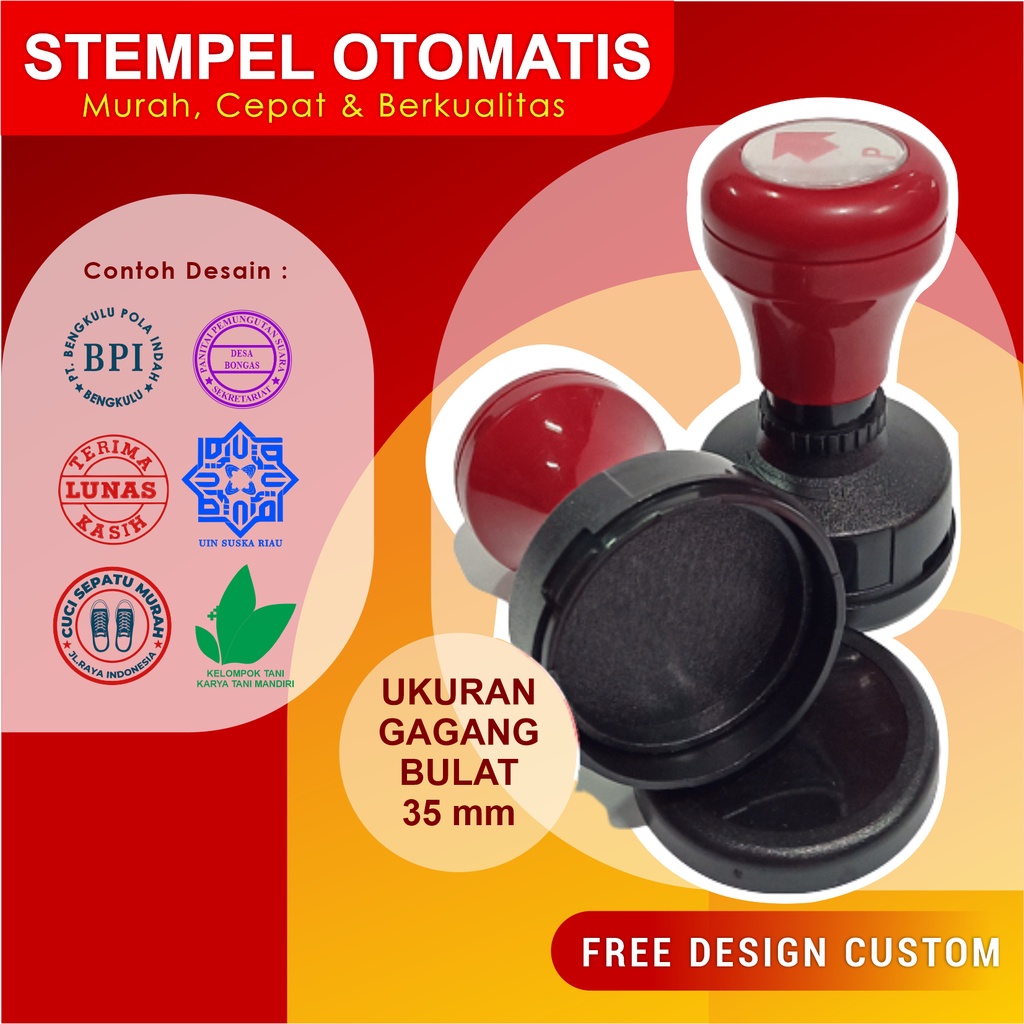 

Stempel Flash Otomatis Custom 2 Warna Bulat Diameter 35mm - Stempel Perusahaan Stempel Instansi Stempel Cap Toko