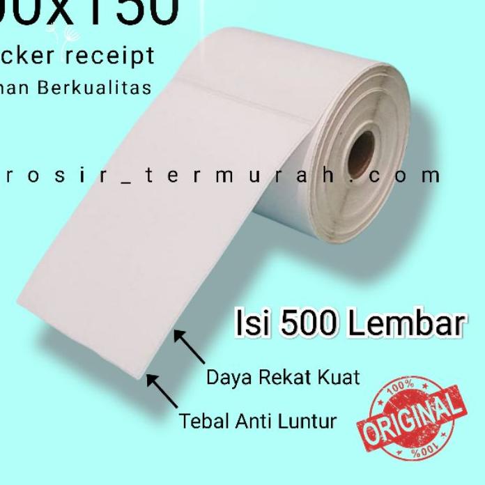 

TERLARIS Kertas Thermal 100x150 mm isi 500 Pcs/ Label thermal barcode Roll A6 murah