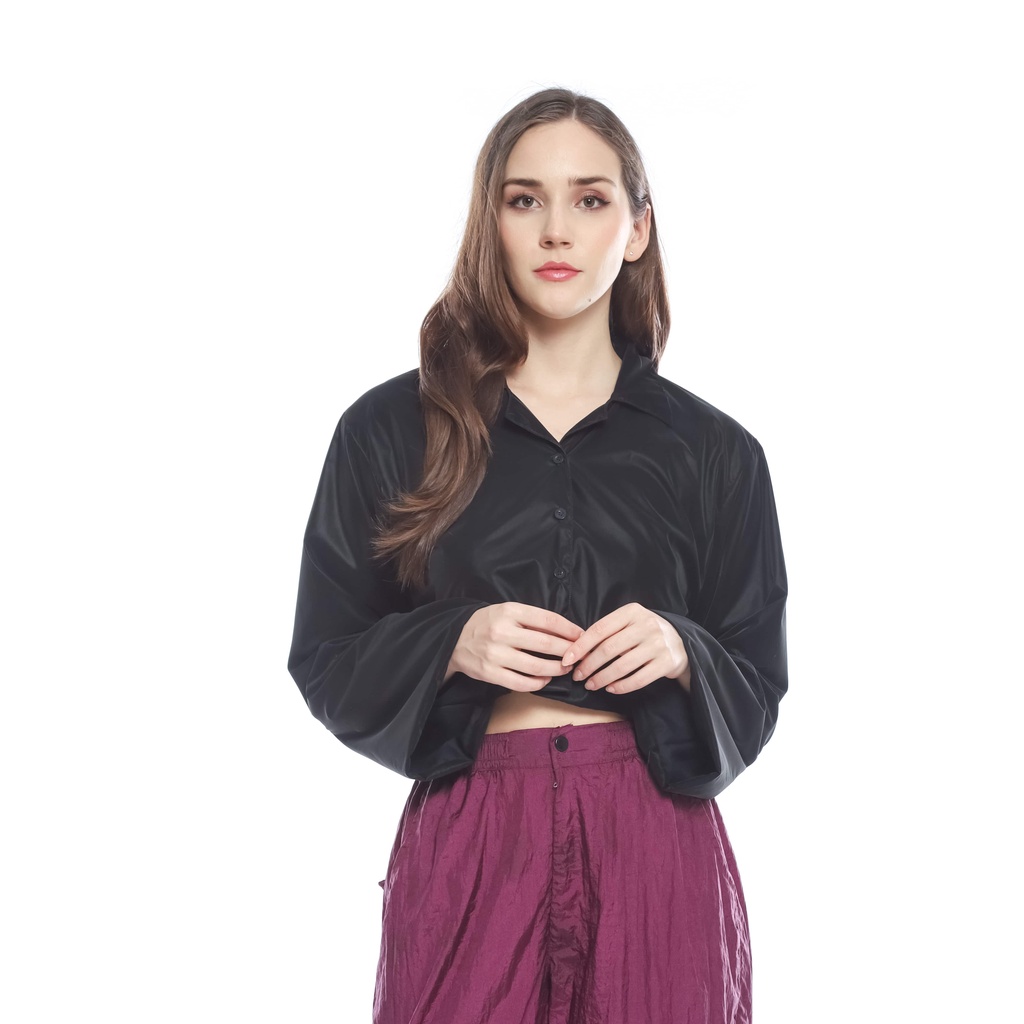 House Of We.Kala - Elana Long Sleeve Wanita Shirt Crop Allsize