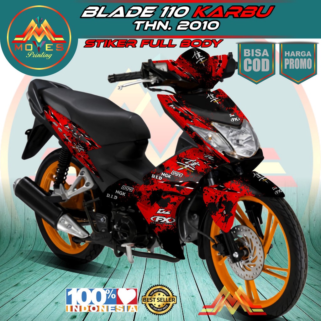 Bisa COD Decal Blade 110 Old Full Body Stiker Motor Blade 110 Karbu Full Body Sticker Blade 110 Karb