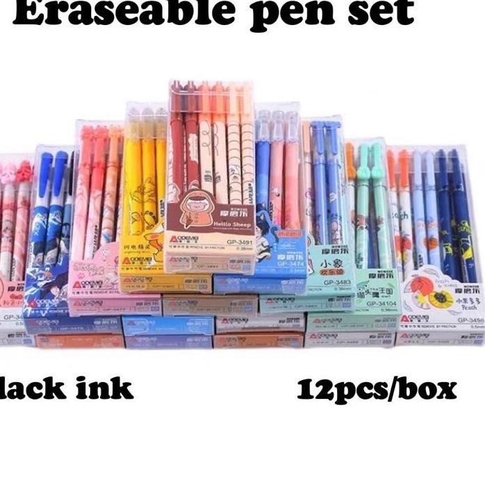 

12.12 STOK READY pena 12 pcs bisa hapus/pen gel hapus/erasable pen/pen hapus lucu fancy murah