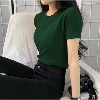 BAJU ATASAN GISELLA RAJUT WANITA LENGAN PENDEK/BLOUSE RAJUT LENGAN PENDEK