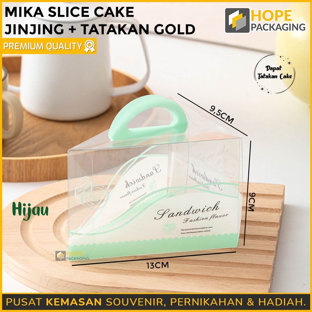 [ isi 5pcs ] Mika Slice Cake tiramisu / Mika Slice cake jinjing + tatakan gold untuk pinggiran kue / cake