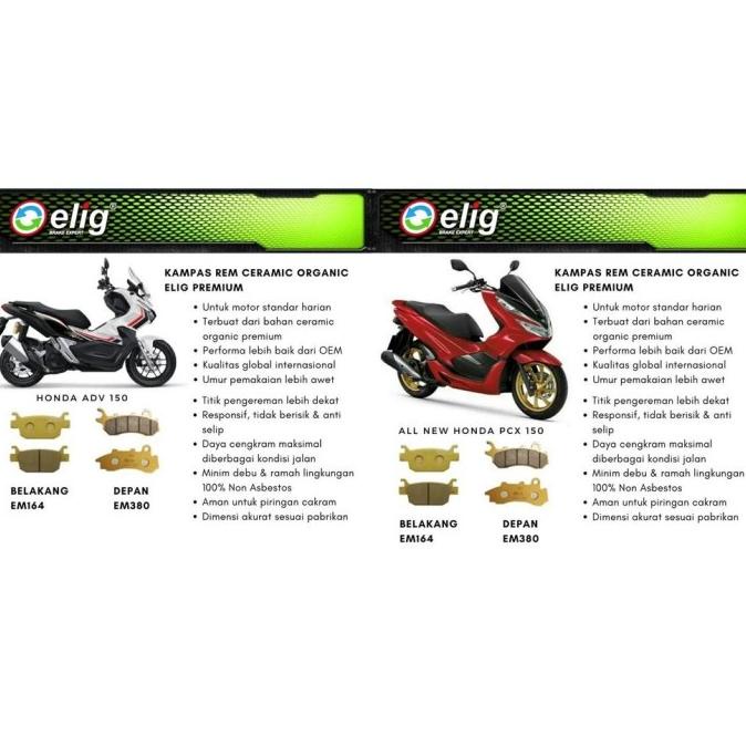 Kampas Rem Elig Depan Belakang Adv Pcx 150 Pcx 160 Cbs Asli Ori Debezzz