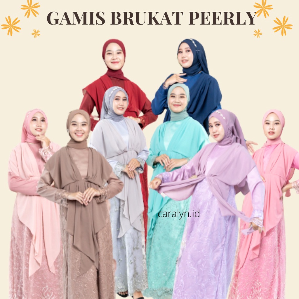 SUPER SALE GAMIS BRUKAT LEBARAN TERBARU 2023 MUSLIM TILE MEWAH  PEERLY