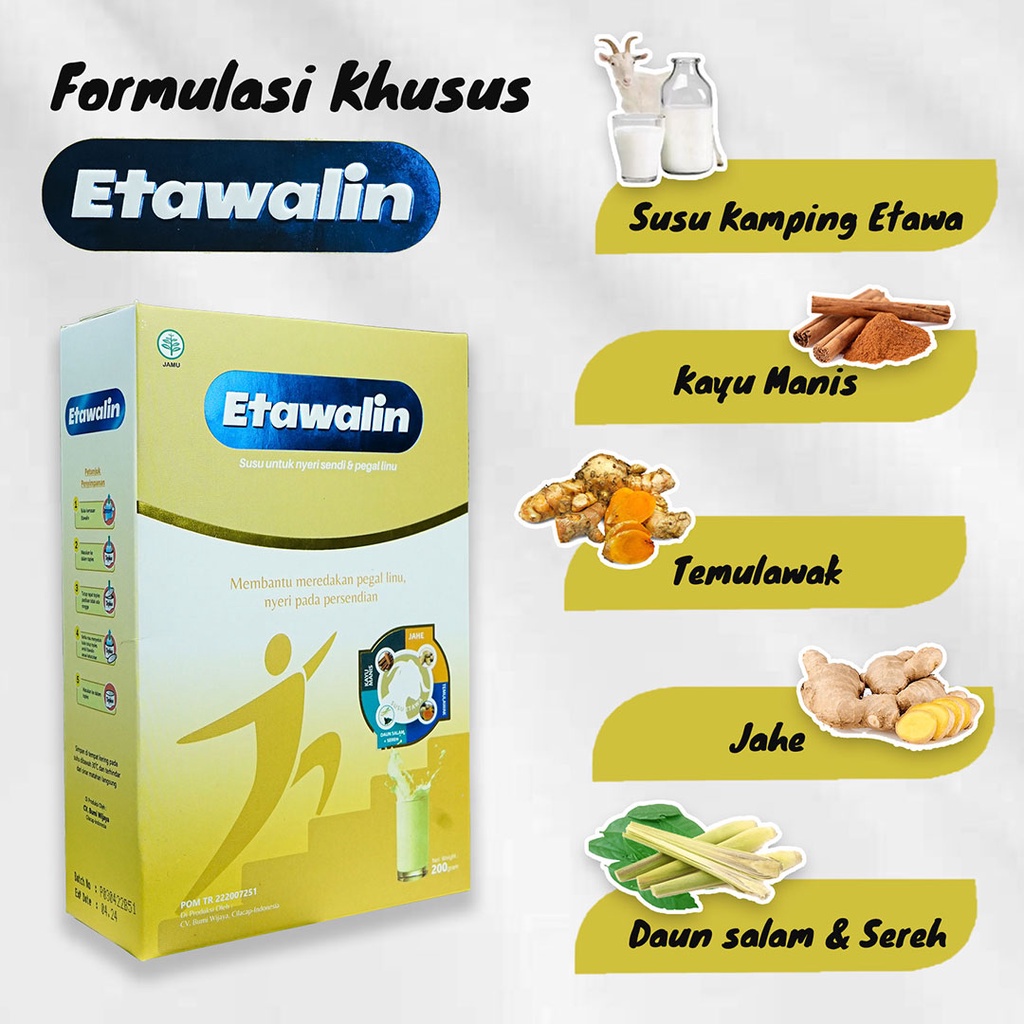 ETAWALIN 3 BOX - Susu Kambing Etawa Susu Terapi Nyeri Sendi Terbaik Atasi Masalah Asam Urat Rematik Jaga Kepadatan dan Kesehatan Tulang Tulang