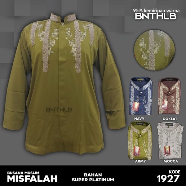 Terlaris Baju Koko Busana Muslim Pria Misfalah Exclusive Bahan Platinum Lengan Limited