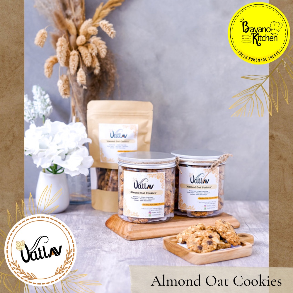 

OATLAV Almond Oat Cookies (JAR) Gluten Free Granulated Sugar Free