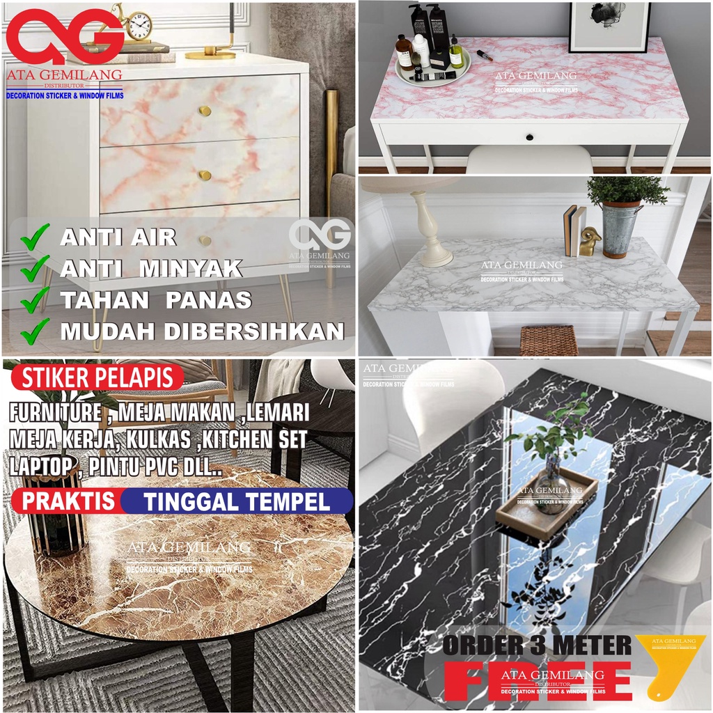 Sticker Marmer/Sticker/Stiker Dapur/Stiker Lemari/Stiker Dinding Dapur/Wallpaper Dinding Dapur/Stike