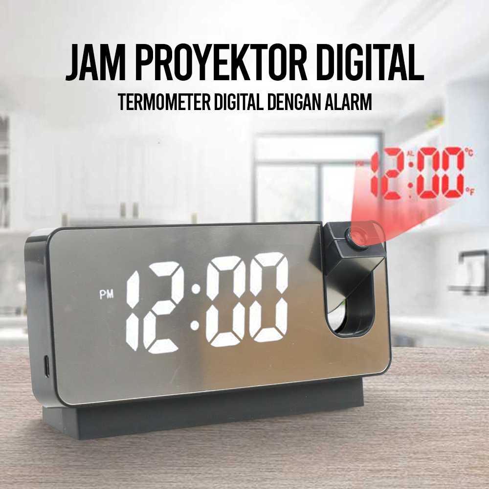 (BISA COD) FTIHSHP Ruyun Jam Alarm Digital Proyektor Temperature - S282A