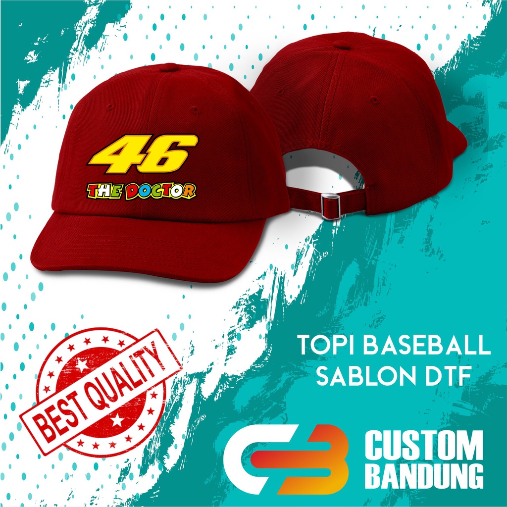 Topi Baseball Valentino Rossi Pria Wanita Topi Cap Bisa Tulis Nama Bisa COD Original High Premium Quality