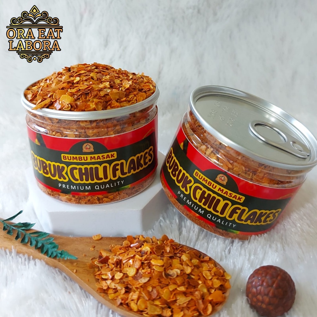 

Can Rempah Bumbu Bubuk Cabe Kasar Chili Flakes Kualitas Premium - Ora Eat Labora