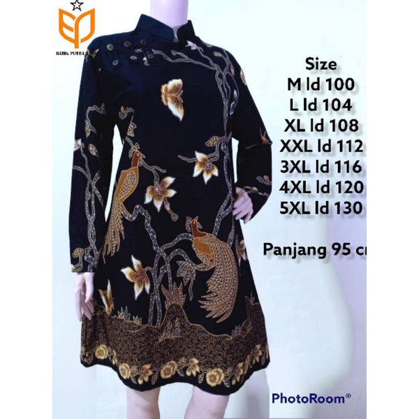 TUNIK BATIK TERBARU KEKINIAN 2023 BAJU BATIK WANITA MODERN ATASAN BATIK KANTOR JUMBO LD 120 LD 130 B