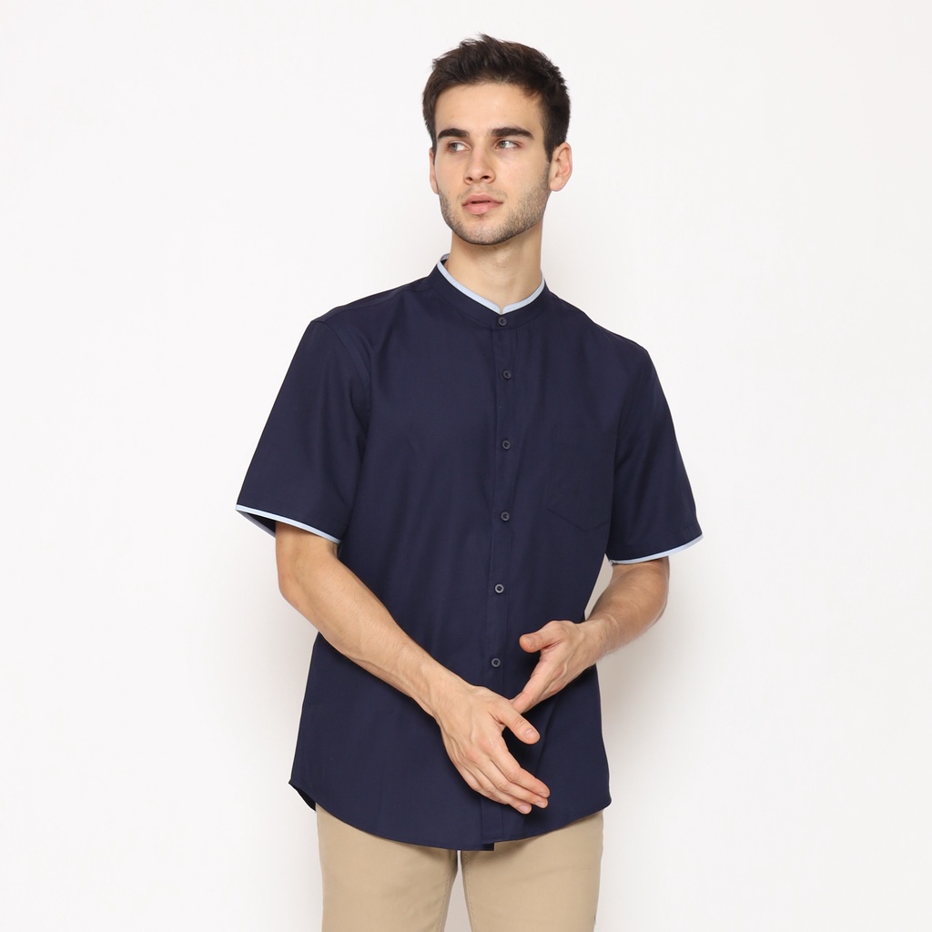 AMK Baju Koko Lengan Pendek KK Azam S/s Navy blue