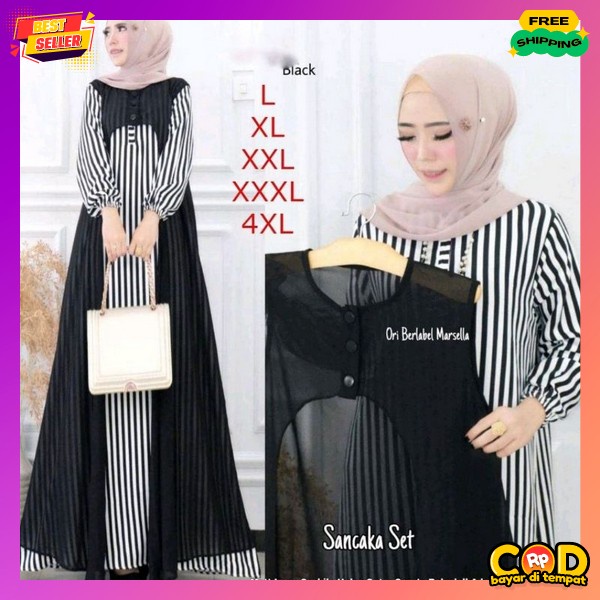 Games Dres Syari Casual Gamos Jubah Wnita Muslimah Dress Jumbo Pesta Kondangan Baju Muslim Wanita De