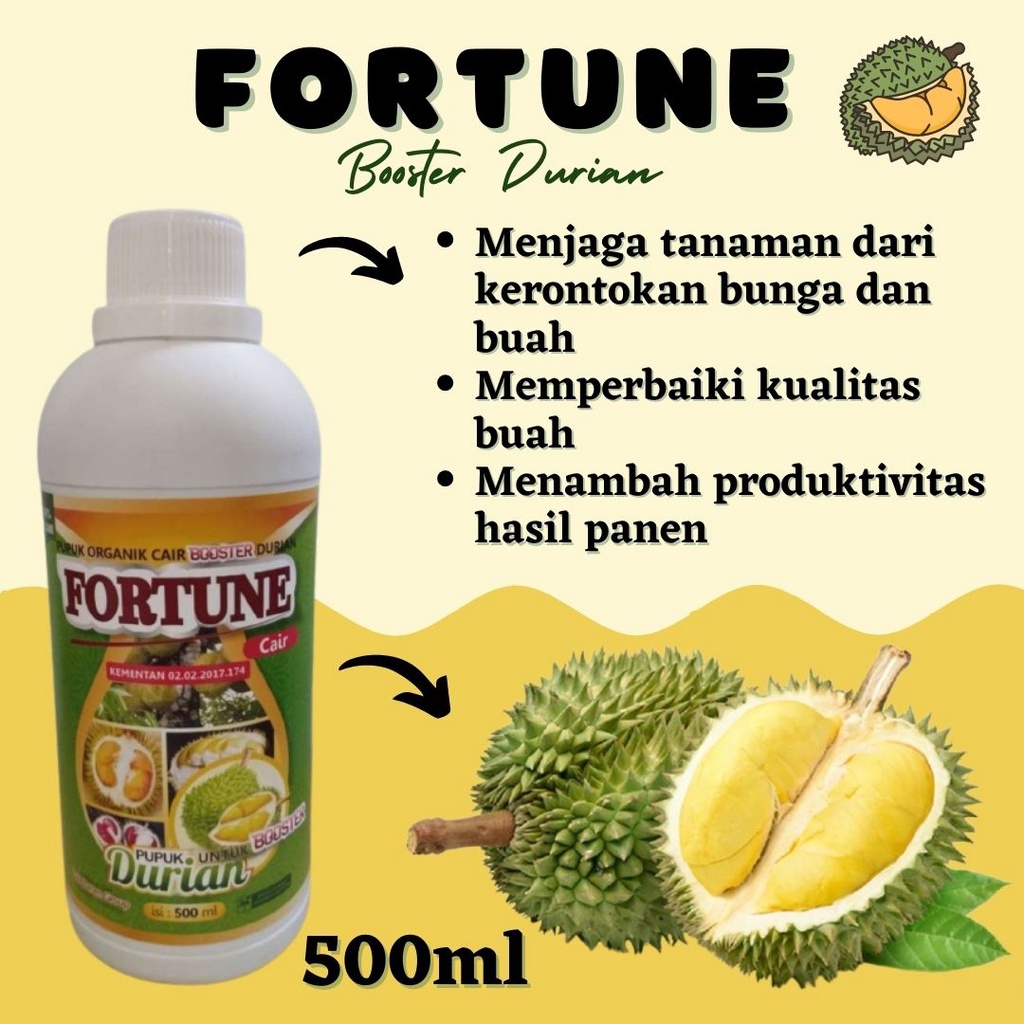 Pupuk Fortune Cair Durian, Pupuk Penyubur Tanaman Burian, Pupuk Penyubur Pohon Durian