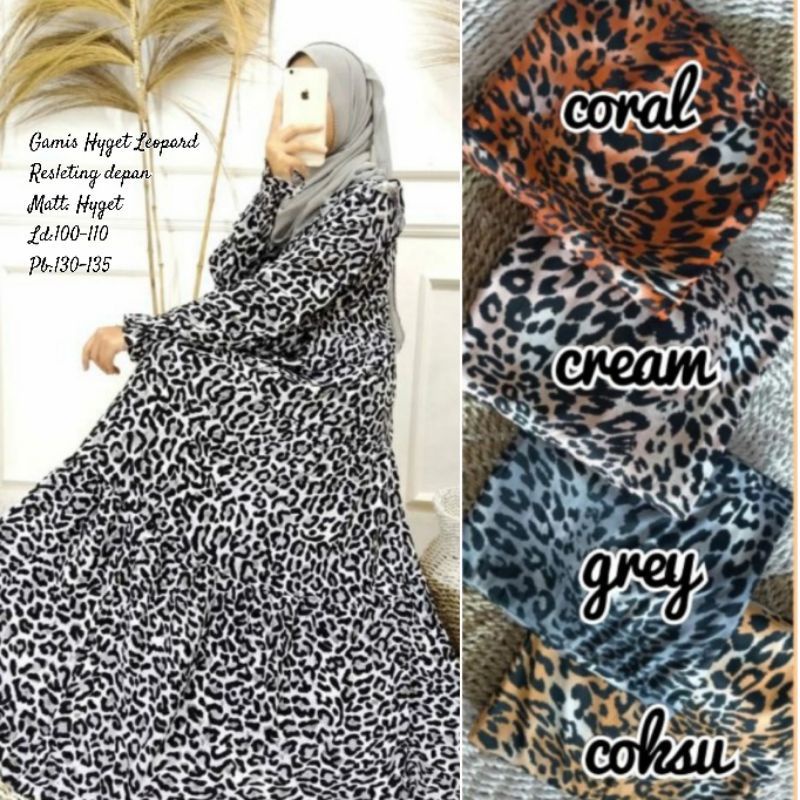 DRESS  GAMIS HYGET JUMBO LEOPARD GAMIS HYGET TERMURAH