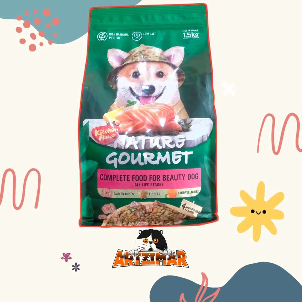 Kitchen Flavor Nature Gourmet Dogfood salmon 1.5kg makanan anjing ALL STAGES 1,5kg