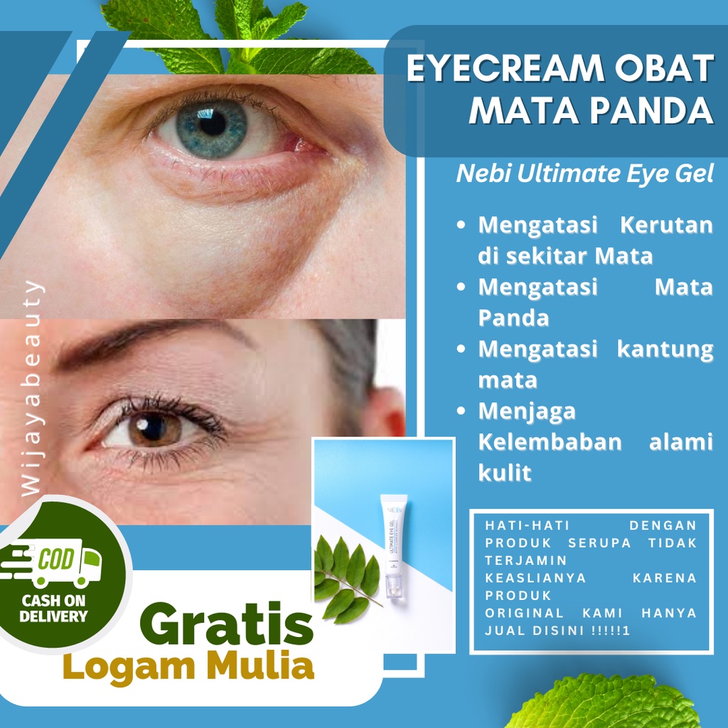 KRIM MATA PANDA DAN KANTUNG MATA PERMANEN NEBI ULTIMATE EYE GEL 10 GRAM BPOM ASLI ANTI AGING SERTA M