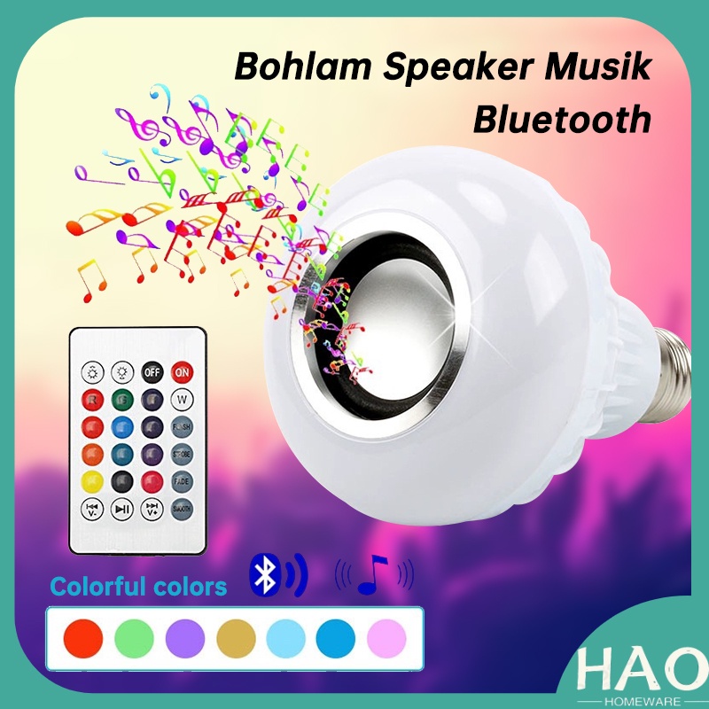 SPEAKER BLUETOOTH LAMPU BOHLAM + REMOT / LAMPU SPEAKER BLUETOOTH / SPEAKER LAMPU